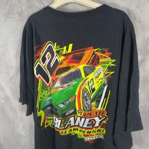 NASCAR Ryan Blaney Team Penske Shirt Mens 3XXL Black Graphic Tee 12 Ford Mustang